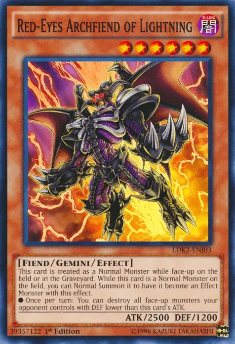 Red-Eyes Archfiend of Lightning [LDK2-ENJ03] Common - Doe's Cards