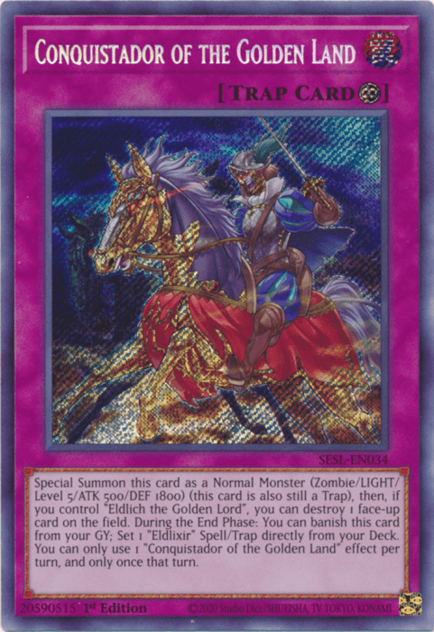 Conquistador of the Golden Land [SESL-EN034] Secret Rare - Doe's Cards