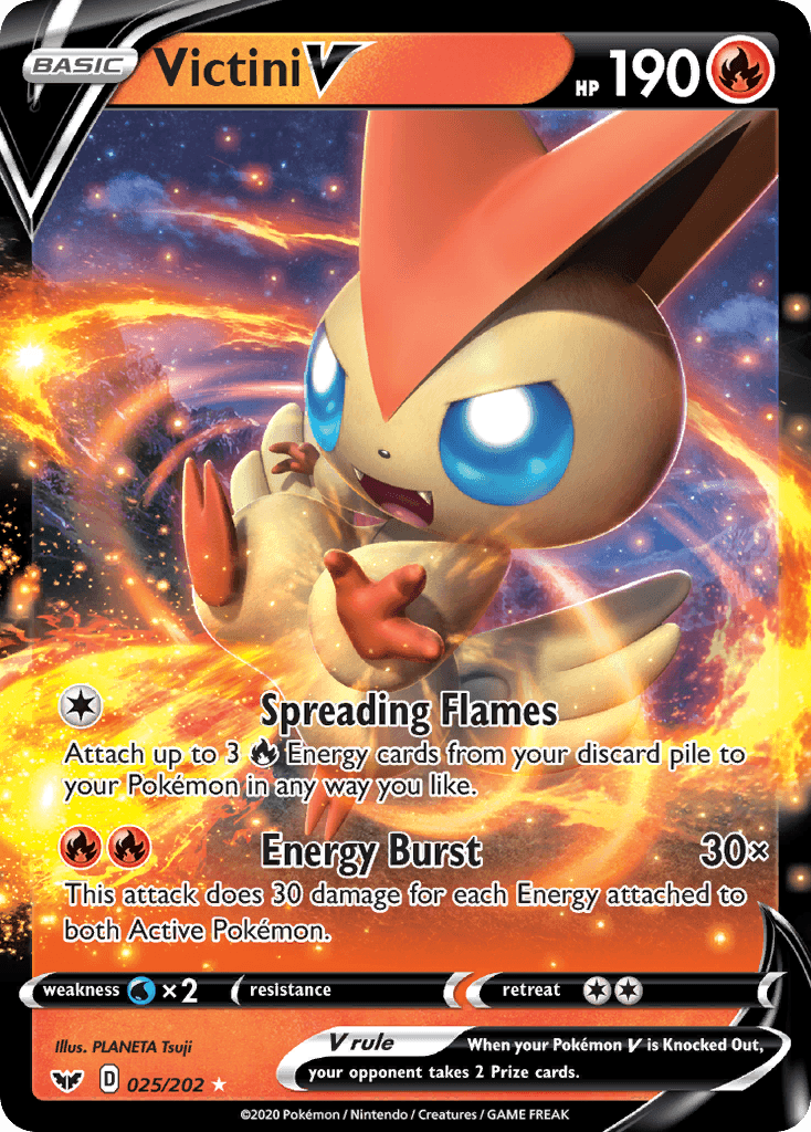 Victini V (025/202) [Sword & Shield: Base Set] - Doe's Cards