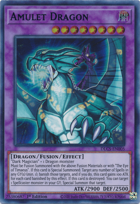 Amulet Dragon (Blue) [DLCS-EN005] Ultra Rare - Doe's Cards