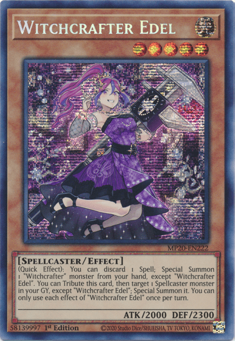 Witchcrafter Edel [MP20-EN222] Prismatic Secret Rare - Doe's Cards