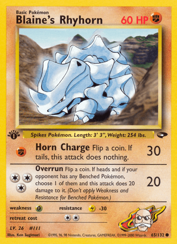 Blaine's Rhyhorn (65/132) [Gym Challenge 1st Edition] - Doe's Cards