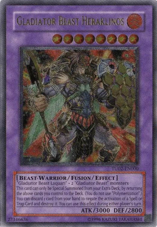 Gladiator Beast Heraklinos [TU02-EN000] Ultimate Rare - Doe's Cards