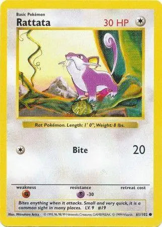Rattata (61/102) [Base Set Shadowless Unlimited] - Doe's Cards