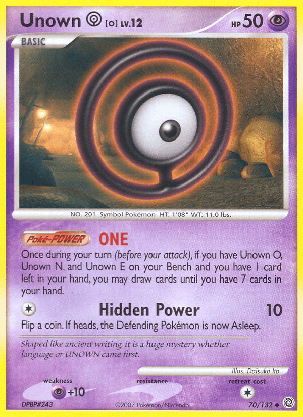 Unown O (70/132) [Diamond & Pearl: Secret Wonders] - Doe's Cards