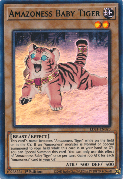 Amazoness Baby Tiger (Green) [LDS1-EN023] Ultra Rare - Doe's Cards