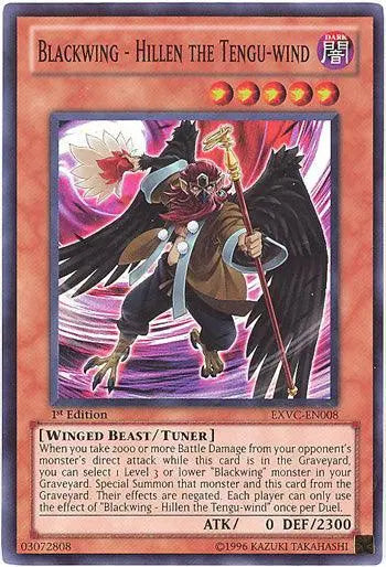Blackwing - Hillen the Tengu-wind [EXVC-EN008] Super Rare - Doe's Cards