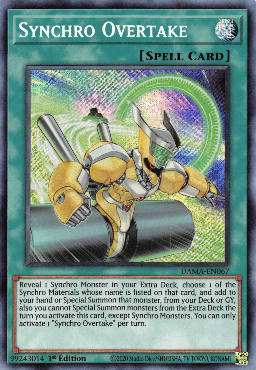 Synchro Overtake [DAMA-EN067] Secret Rare - Doe's Cards