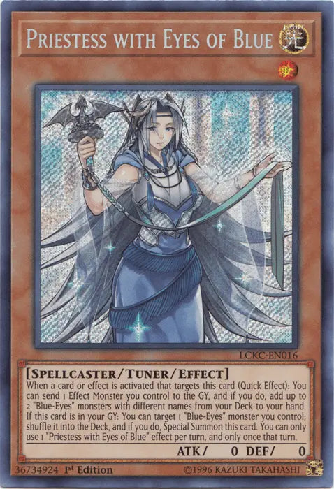 Priestess with Eyes of Blue [LCKC-EN016] Secret Rare - Doe's Cards