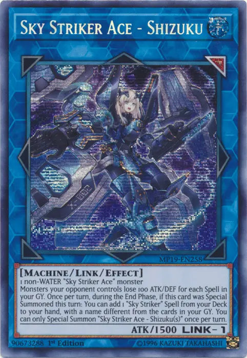 Sky Striker Ace - Shizuku [MP19-EN258] Prismatic Secret Rare - Doe's Cards