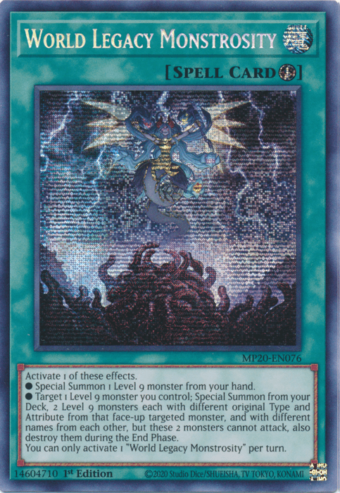 World Legacy Monstrosity [MP20-EN076] Prismatic Secret Rare - Doe's Cards