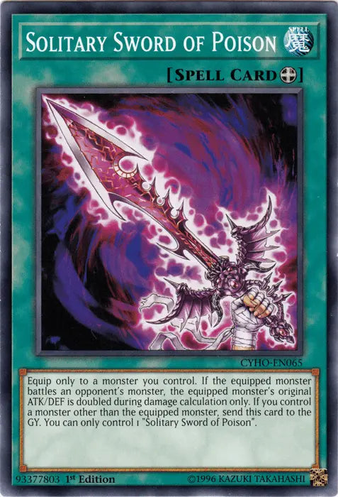Solitary Sword of Poison [CYHO-EN065] Common - Doe's Cards