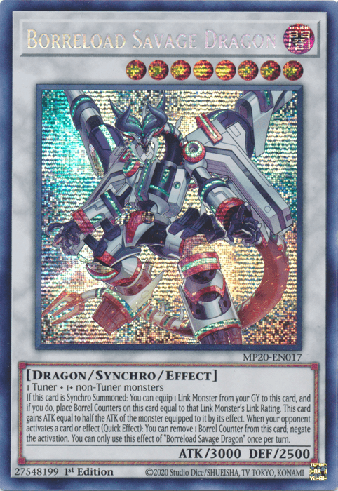 Borreload Savage Dragon [MP20-EN017] Prismatic Secret Rare - Doe's Cards