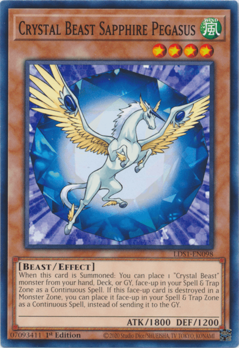 Crystal Beast Sapphire Pegasus [LDS1-EN098] Common - Doe's Cards