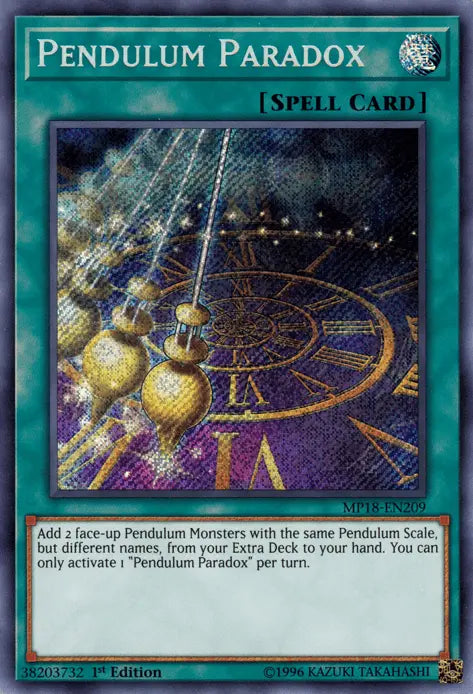 Pendulum Paradox [MP18-EN209] Secret Rare - Doe's Cards