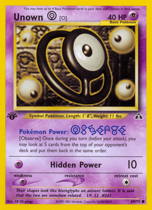 Unown [O] (69/75) [Neo Discovery 1st Edition] - Doe's Cards