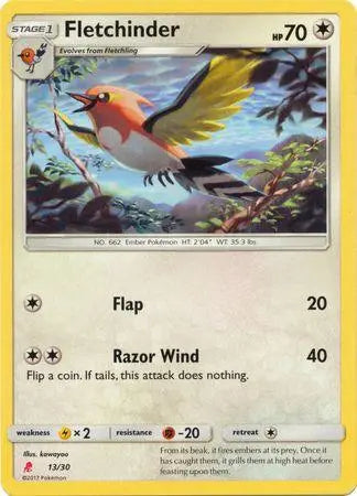 Fletchinder (13/30) [Sun & Moon: Trainer Kit - Lycanroc & Alolan Raichu] - Doe's Cards