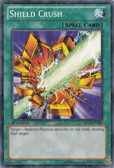 Shield Crush [BP01-EN080] Starfoil Rare - Doe's Cards