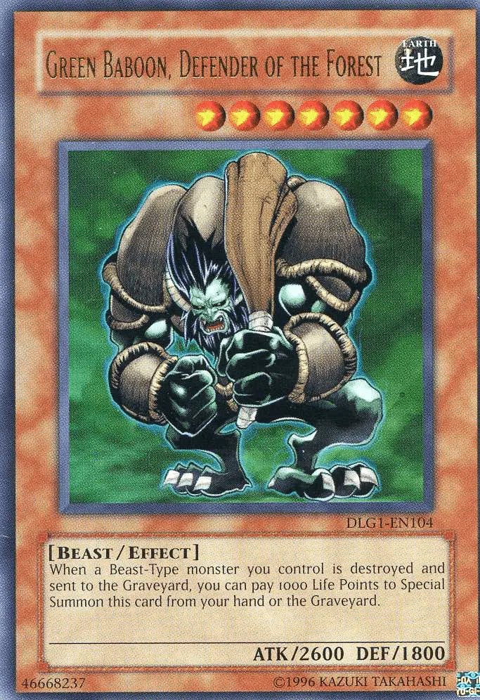 Green Baboon, Defender of the Forest [DLG1-EN104] Ultra Rare - Doe's Cards