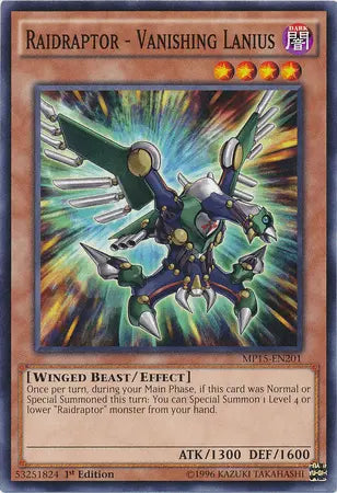 Raidraptor - Vanishing Lanius [MP15-EN201] Common - Doe's Cards