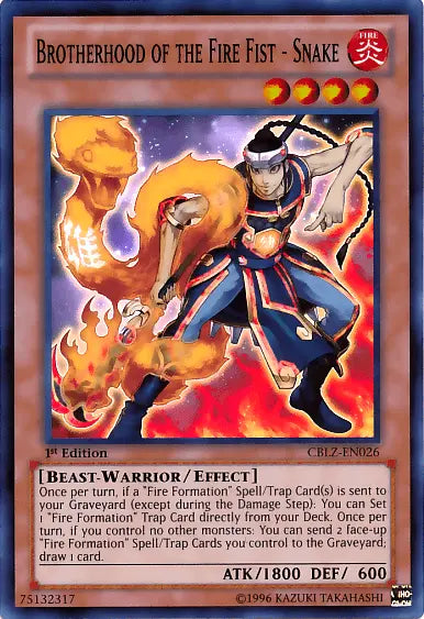 Brotherhood of the Fire Fist - Snake [CBLZ-EN026] Super Rare - Doe's Cards
