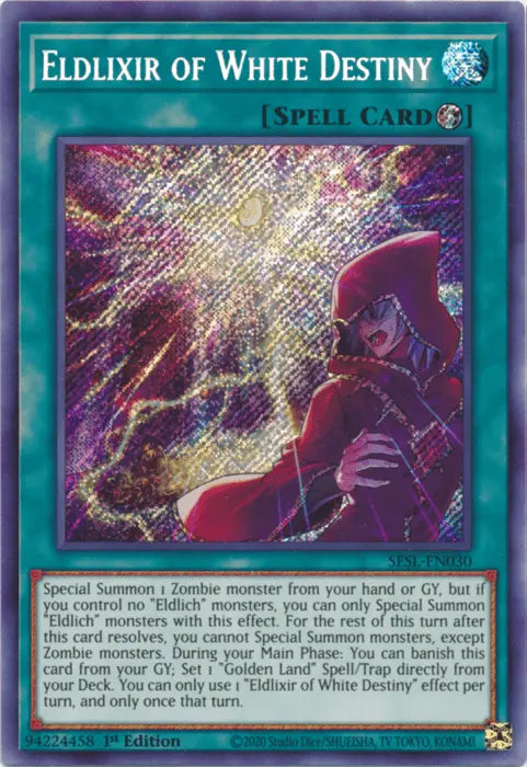 Eldlixir of White Destiny [SESL-EN030] Secret Rare - Doe's Cards