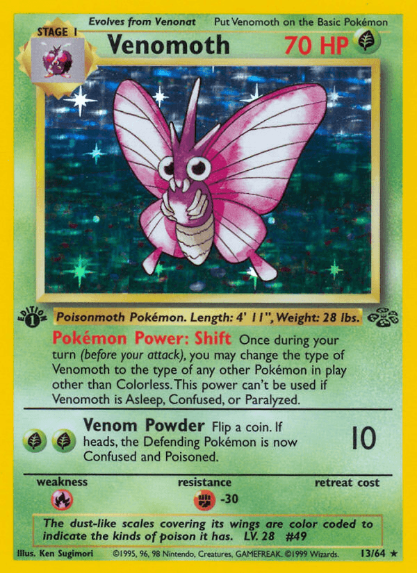 Venomoth (13/64) [Jungle 1st Edition] - Doe's Cards