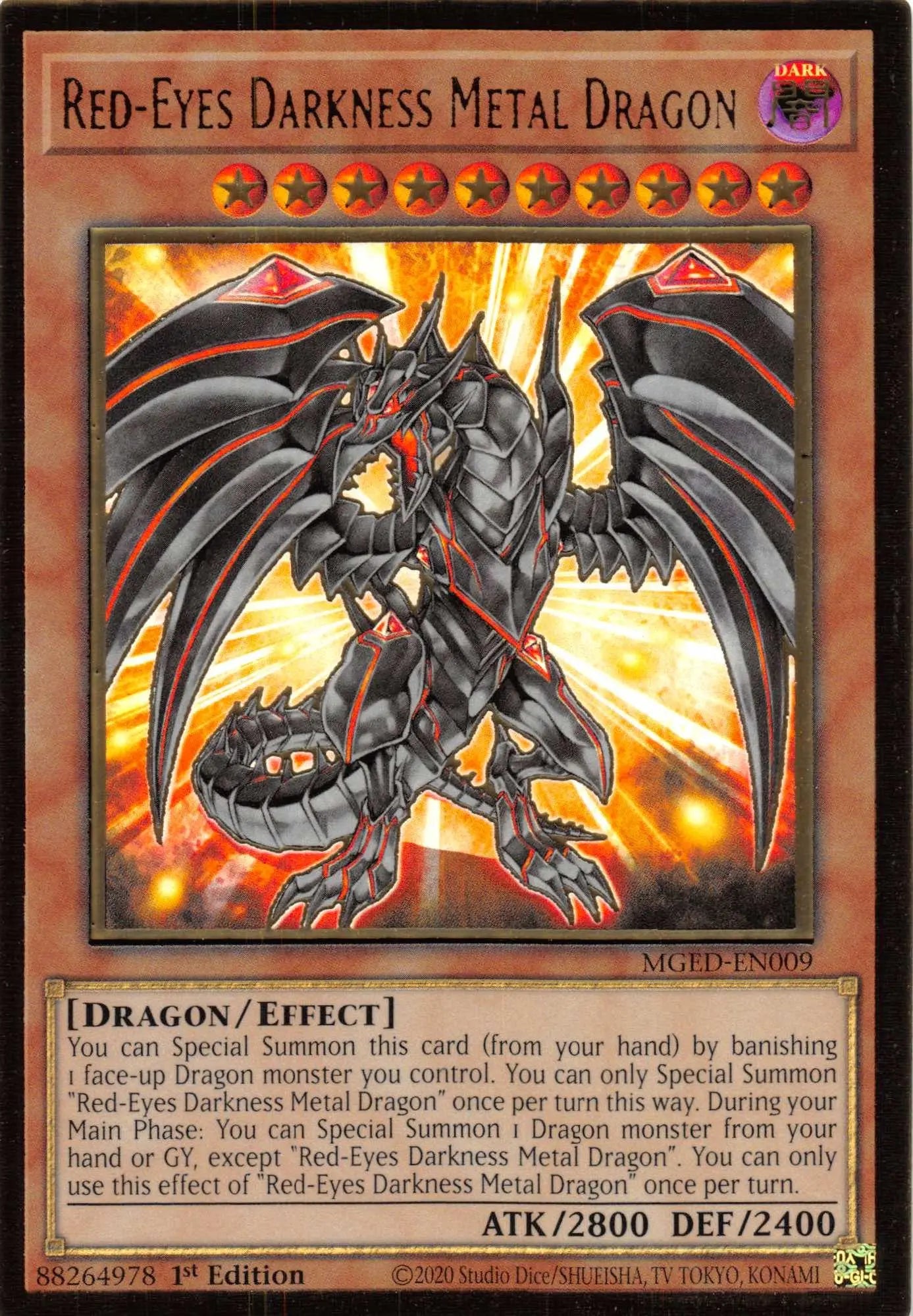 Red-Eyes Darkness Metal Dragon [MGED-EN009] Gold Rare - Doe's Cards