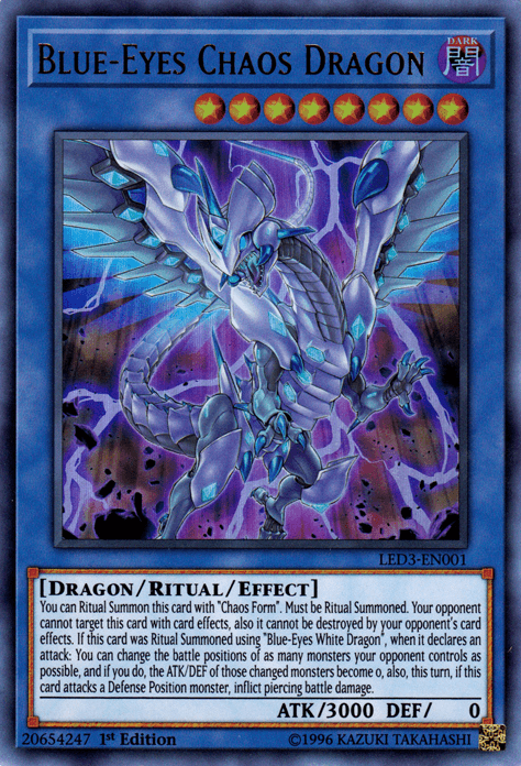 Blue-Eyes Chaos Dragon [LED3-EN001] Ultra Rare - Doe's Cards