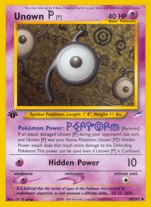 Unown [P] (58/105) [Neo Destiny 1st Edition] - Doe's Cards