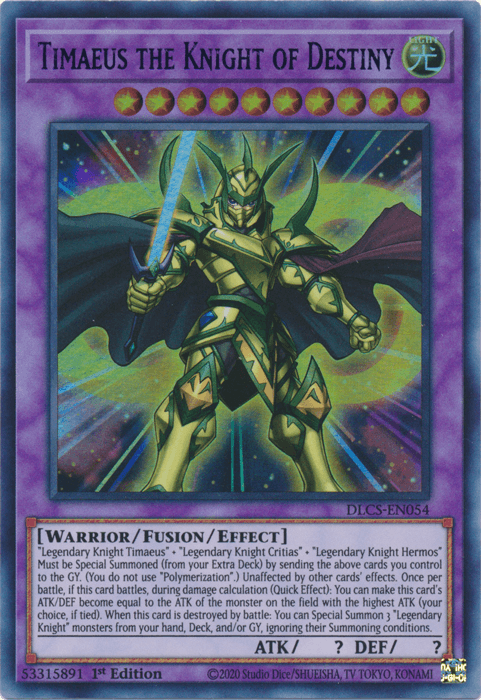 Timaeus the Knight of Destiny (Blue) [DLCS-EN054] Ultra Rare - Doe's Cards