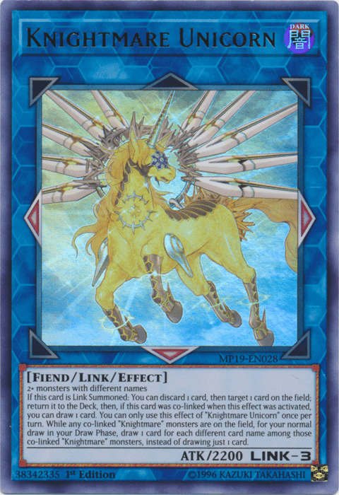 Knightmare Unicorn [MP19-EN028] Ultra Rare - Doe's Cards