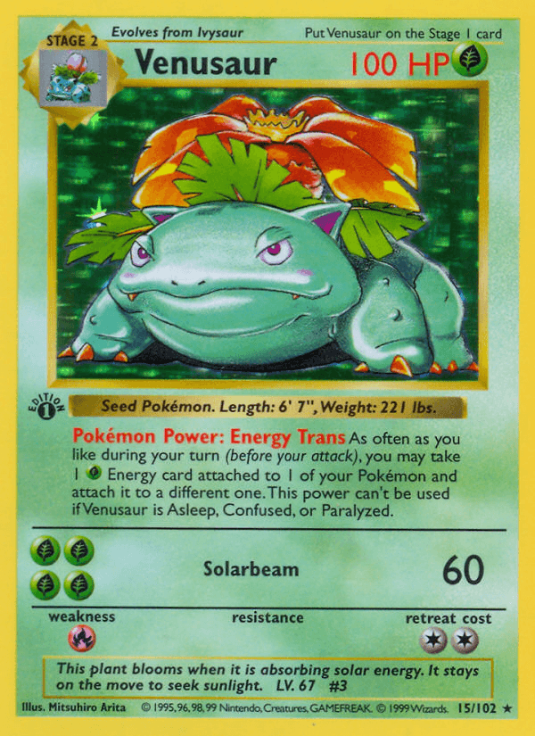 Venusaur (15/102) [Base Set 1st Edition] - Doe's Cards