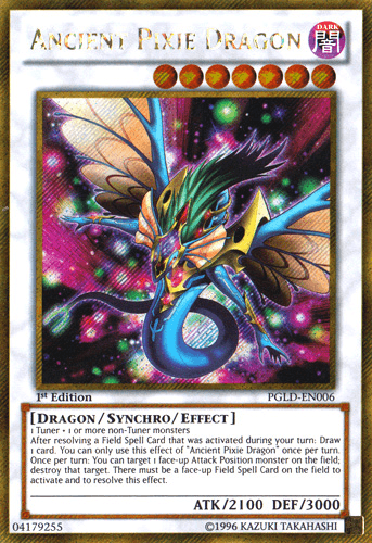 Ancient Pixie Dragon [PGLD-EN006] Gold Secret Rare - Doe's Cards