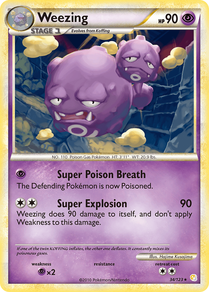 Weezing (34/123) [HeartGold & SoulSilver: Base Set] - Doe's Cards