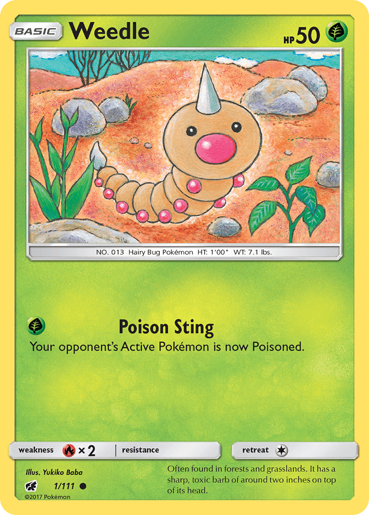 Weedle (1/111) [Sun & Moon: Crimson Invasion] - Doe's Cards