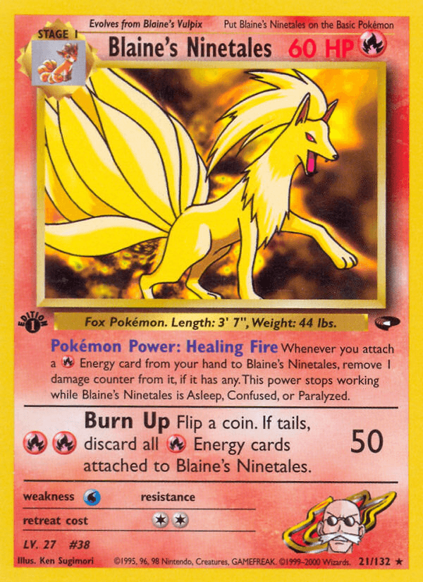 Blaine's Ninetales (21/132) [Gym Challenge 1st Edition] - Doe's Cards