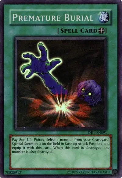 Premature Burial [DB1-EN091] Super Rare - Doe's Cards