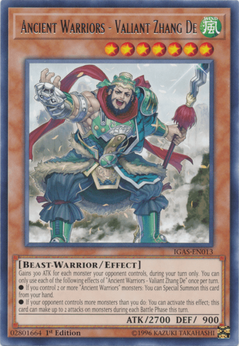 Ancient Warriors - Valiant Zhang De [IGAS-EN013] Rare - Doe's Cards