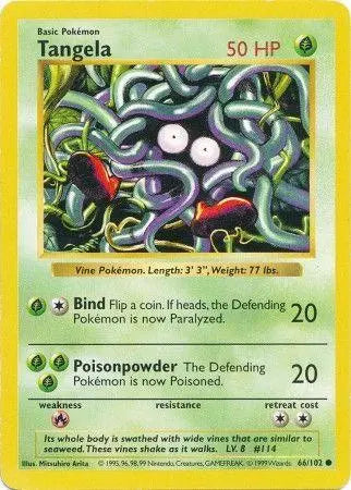 Tangela (66/102) [Base Set Shadowless Unlimited] - Doe's Cards