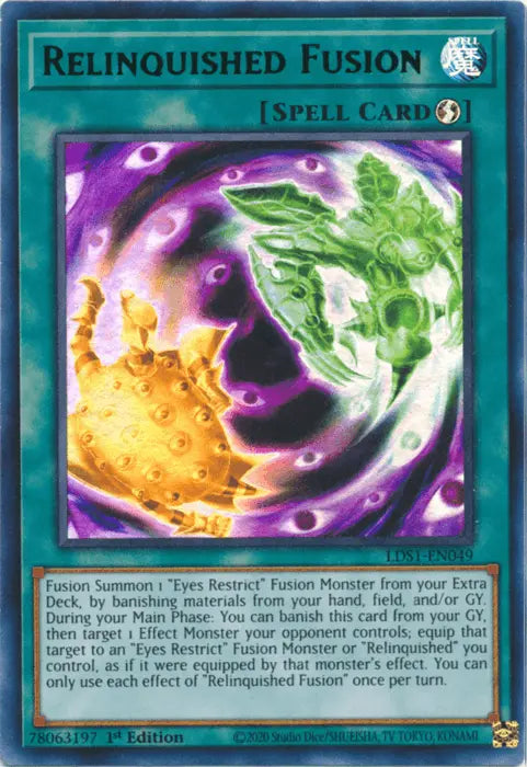 Relinquished Fusion (Green) [LDS1-EN049] Ultra Rare - Doe's Cards