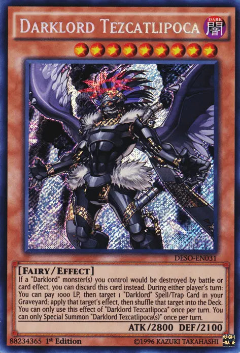 Darklord Tezcatlipoca [DESO-EN031] Secret Rare - Doe's Cards