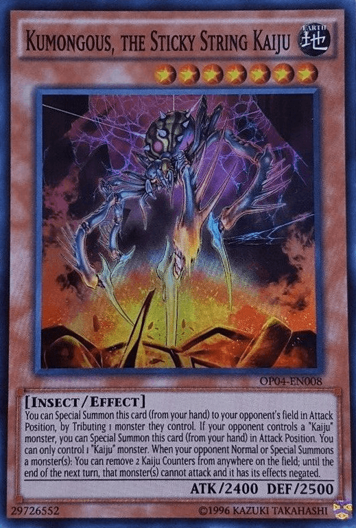 Kumongous, the Sticky String Kaiju [OP04-EN008] Super Rare - Doe's Cards