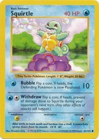 Squirtle (63/102) [Base Set Shadowless Unlimited] - Doe's Cards