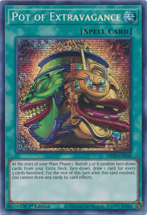 Pot of Extravagance [MP20-EN030] Prismatic Secret Rare - Doe's Cards