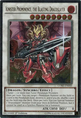 Ignister Prominence, the Blasting Dracoslayer [CORE-EN050] Ultimate Rare - Doe's Cards