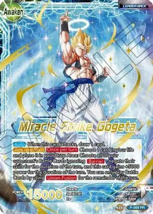 Son Goku & Vegeta // Miracle Strike Gogeta (Gold Stamped) (P-069) [Mythic Booster] - Doe's Cards