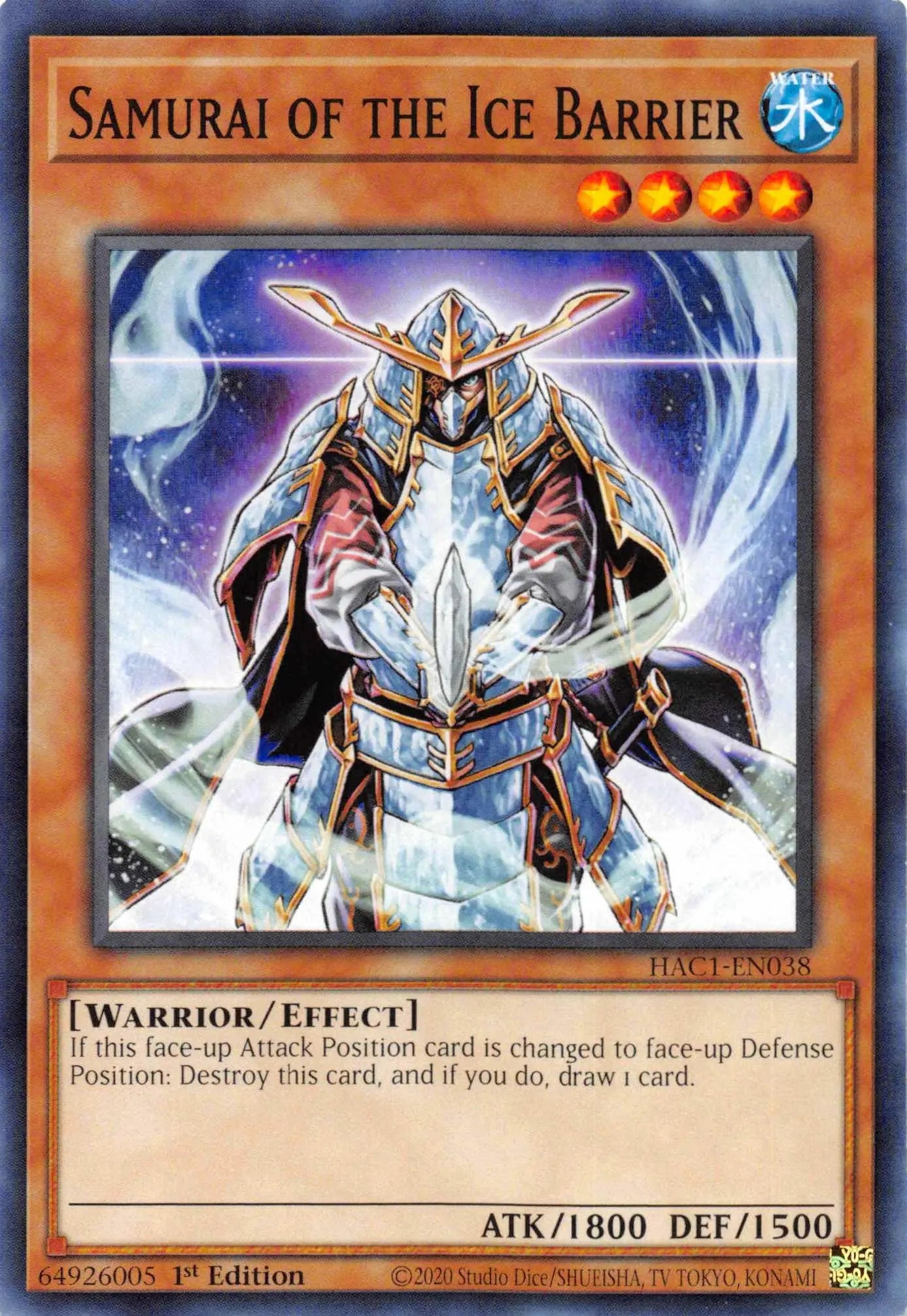 Samurai of the Ice Barrier (Duel Terminal) [HAC1-EN038] Parallel Rare - Doe's Cards