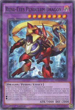 Rune-Eyes Pendulum Dragon [SP15-EN032] Shatterfoil Rare - Doe's Cards