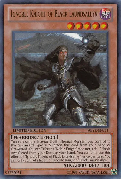 Ignoble Knight of Black Laundsallyn [ABYR-ENSP1] Ultra Rare - Doe's Cards